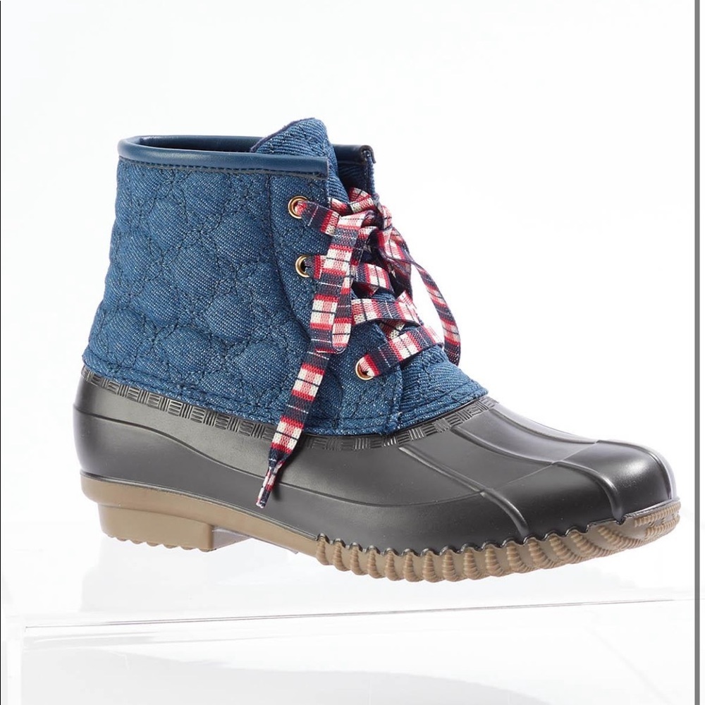 Denim Quilted Duck Boots
